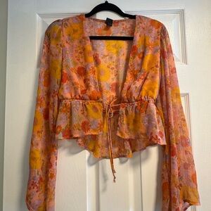 Floral Orange Women's Top
